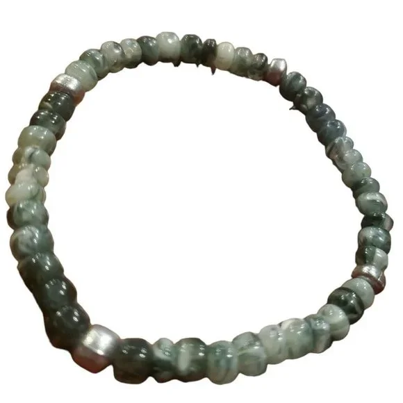 Bohemian Stretch Bracelets 3pcs with Multicolored Round Beads Chunky Jewlery - Picture 4 of 7